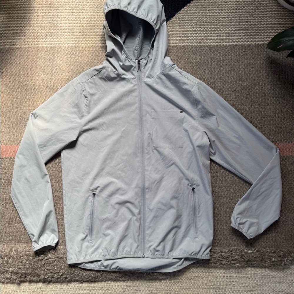 Vuori Light Gray Hooded Windbreaker